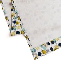 abstract expression mustard  mint navy khaki dots painted painterly abstract baby nursery