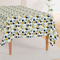 abstract expression mustard  mint navy khaki dots painted painterly abstract baby nursery