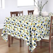 abstract expression mustard  mint navy khaki dots painted painterly abstract baby nursery