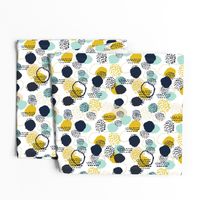 abstract expression mustard  mint navy khaki dots painted painterly abstract baby nursery