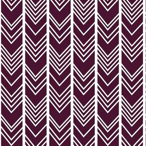 Deep Eggplant Purple Chevron - herringbone