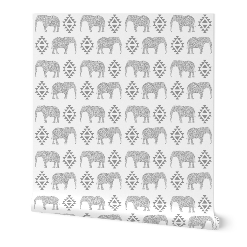 elephant grey aztec geo geometric kids nursery baby grey light grey