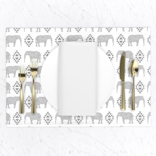 elephant grey aztec geo geometric kids nursery baby grey light grey