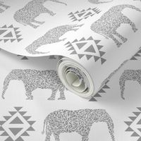 elephant grey aztec geo geometric kids nursery baby grey light grey