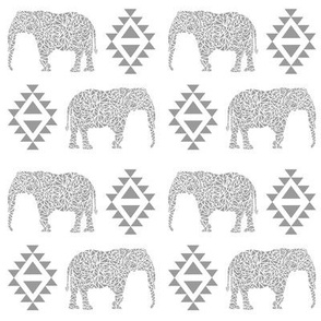 elephant grey aztec geo geometric kids nursery baby grey light grey