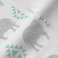 elephant grey mint kids nursery baby aztec geo geometric