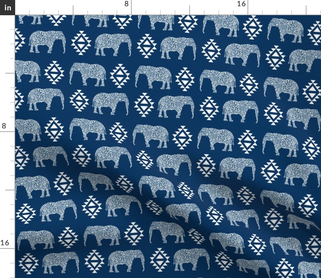 elephant nursery navy blue aztec geo geometric sweet baby girl 