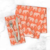 elephant nursery orange aztec geo geometric sweet baby girl 