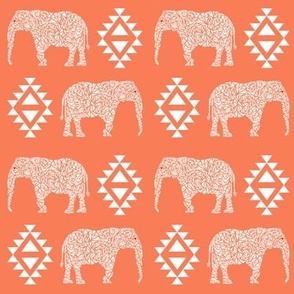 elephant nursery orange aztec geo geometric sweet baby girl 