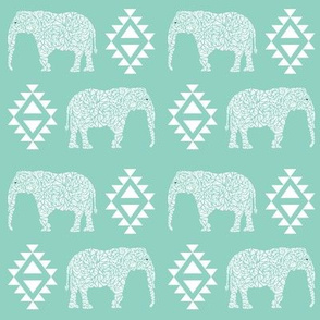 elephant mint nursery baby geo geometric kids