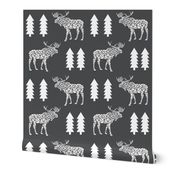 moose charcoal kids camper camping moose trees charcoal nursery boys