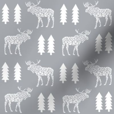 moose grey trees forest canada mooses camper camping kids baby grey nursery boys