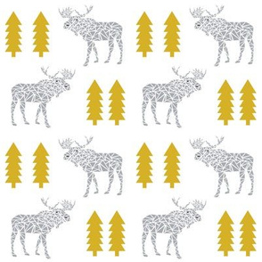 moose mustard grey baby kids nursery blanket nursery mooses animal geo geometric trees simple trendy baby design