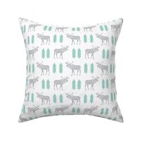 moose grey and mint trees nursery baby moose geo geometric animal kids baby