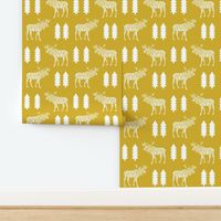 moose mustard yellow trees kids baby forest baby nursery sweet kids