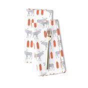 moose grey and orange trees forest baby kids moose geo geometric forest kids baby 