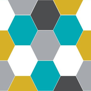 hexagon quilt cheater quilt boys charcoal turquoise mustard kids quilts baby blanket boys