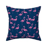 flamingo pink and blue navy blue girls preppy summer prep sweet painted watercolor flamingos