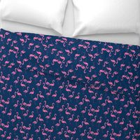 flamingo pink and blue navy blue girls preppy summer prep sweet painted watercolor flamingos