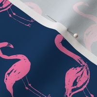 flamingo pink and blue navy blue girls preppy summer prep sweet painted watercolor flamingos