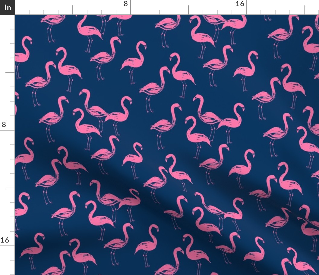 flamingo pink and blue navy blue girls preppy summer prep sweet painted watercolor flamingos