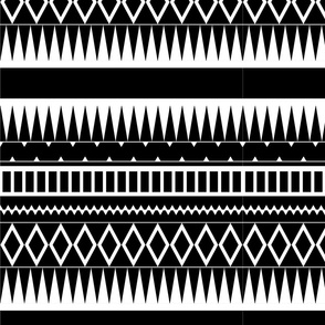 Black Aztec Pattern Fabric