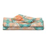 Marbleized Oil in Turquoise Blue and Peach