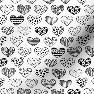 Geometric texture hearts love valentine wedding theme scandinavian style black and white