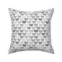 Geometric texture hearts love valentine wedding theme scandinavian style black and white