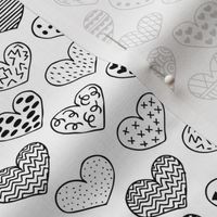 Geometric texture hearts love valentine wedding theme scandinavian style black and white