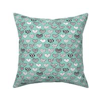 Geometric texture hearts love valentine wedding theme scandinavian style mint