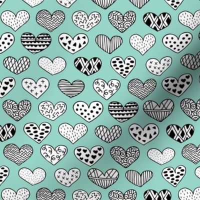 Geometric texture hearts love valentine wedding theme scandinavian style mint
