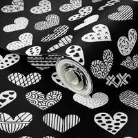 Geometric texture hearts love valentine wedding theme scandinavian style black and white