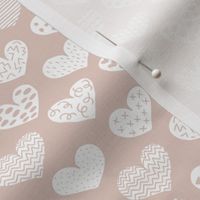 Geometric texture hearts love valentine wedding theme scandinavian style beige
