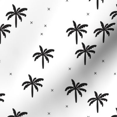 Geometric tropical summer palm tree and crosses gender neutral black and white design