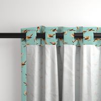 Copper Birds and Bees on Eggshell Blue
