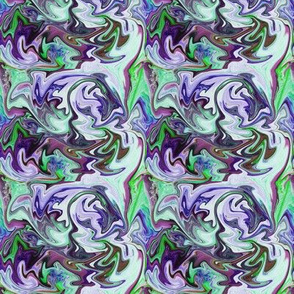 BNS6 - Medium - Marbled Mystery Swirls in Blue - Green - Purple - Lavender