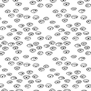 Cool curious eyes starring at you black and white pop design gender neutral