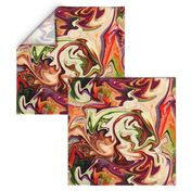 BNS7 - Large  Marbled Mystery Swirls in Brown, Orange and Green 