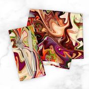 BNS7 - Large  Marbled Mystery Swirls in Brown, Orange and Green 