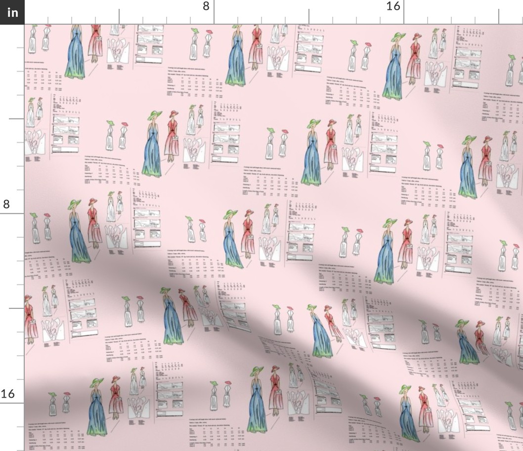 Paper Pattern Design - Pink Background