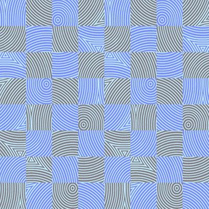 circle checker in summercolors blue and grey