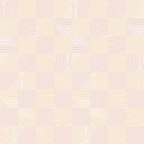 circle checker - peach and pale coral