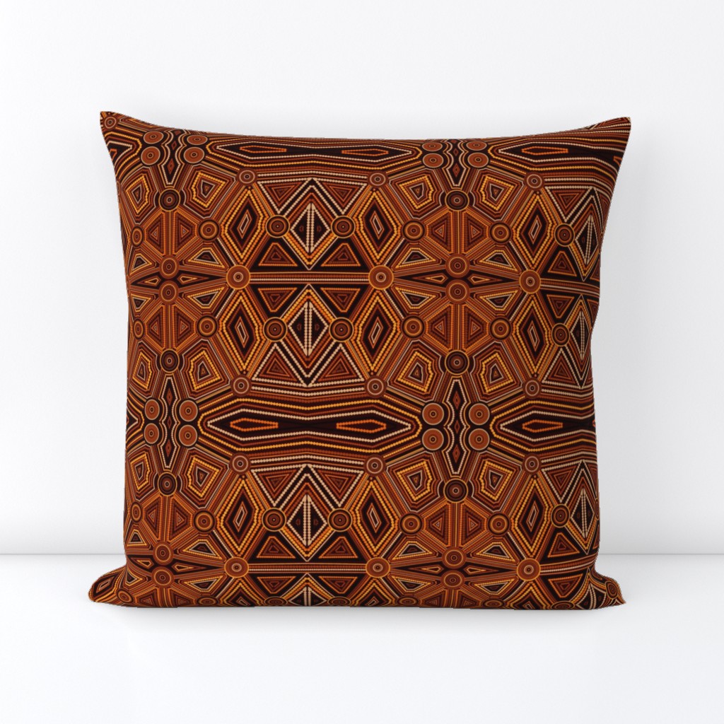 Australian Aboriginal Art Inspired brown