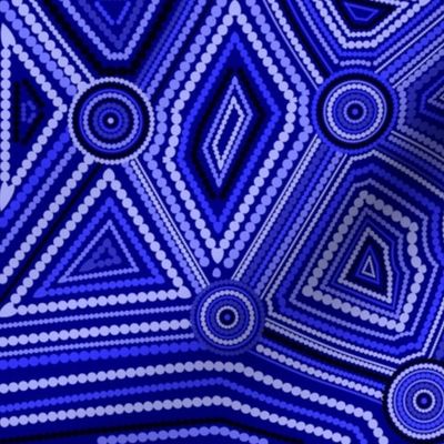 Australian Aboriginal Art Inspired blue