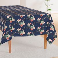 Summer Floral Navy - Navy Floral - flowers