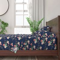 Summer Floral Navy - Navy Floral - flowers