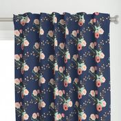 Summer Floral Navy - Navy Floral - flowers