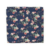 Summer Floral Navy - Navy Floral - flowers