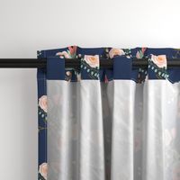 Summer Floral Navy - Navy Floral - flowers